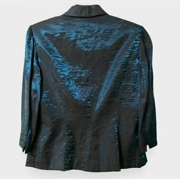 ALEX EVENINGS PETITE Iridescent Teal Two Piece Evening Dress Set